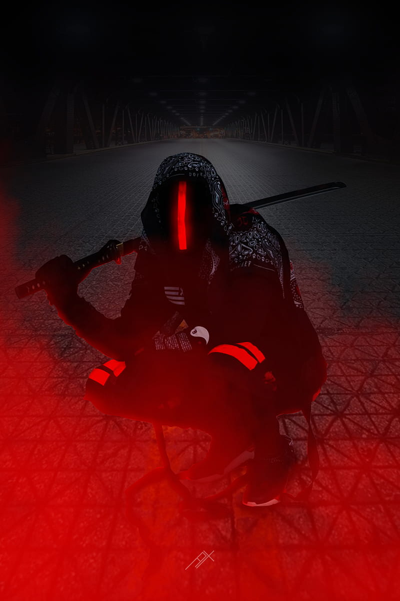 800x1200 Ninja charecter, red, smoke, worrior, HD phone wallpaper