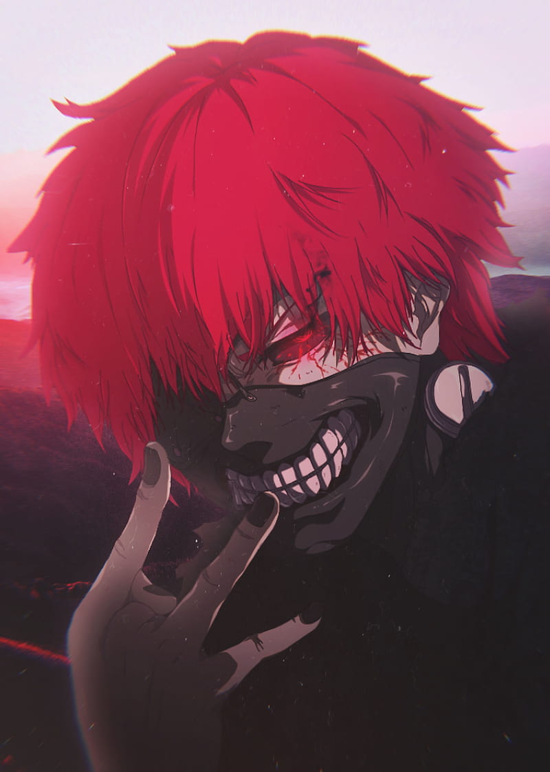 800x1122 Kaneki Red, aesthetic, anime, manga, mountain, tokyo, tokyo ghoul, HD phone wallpaper