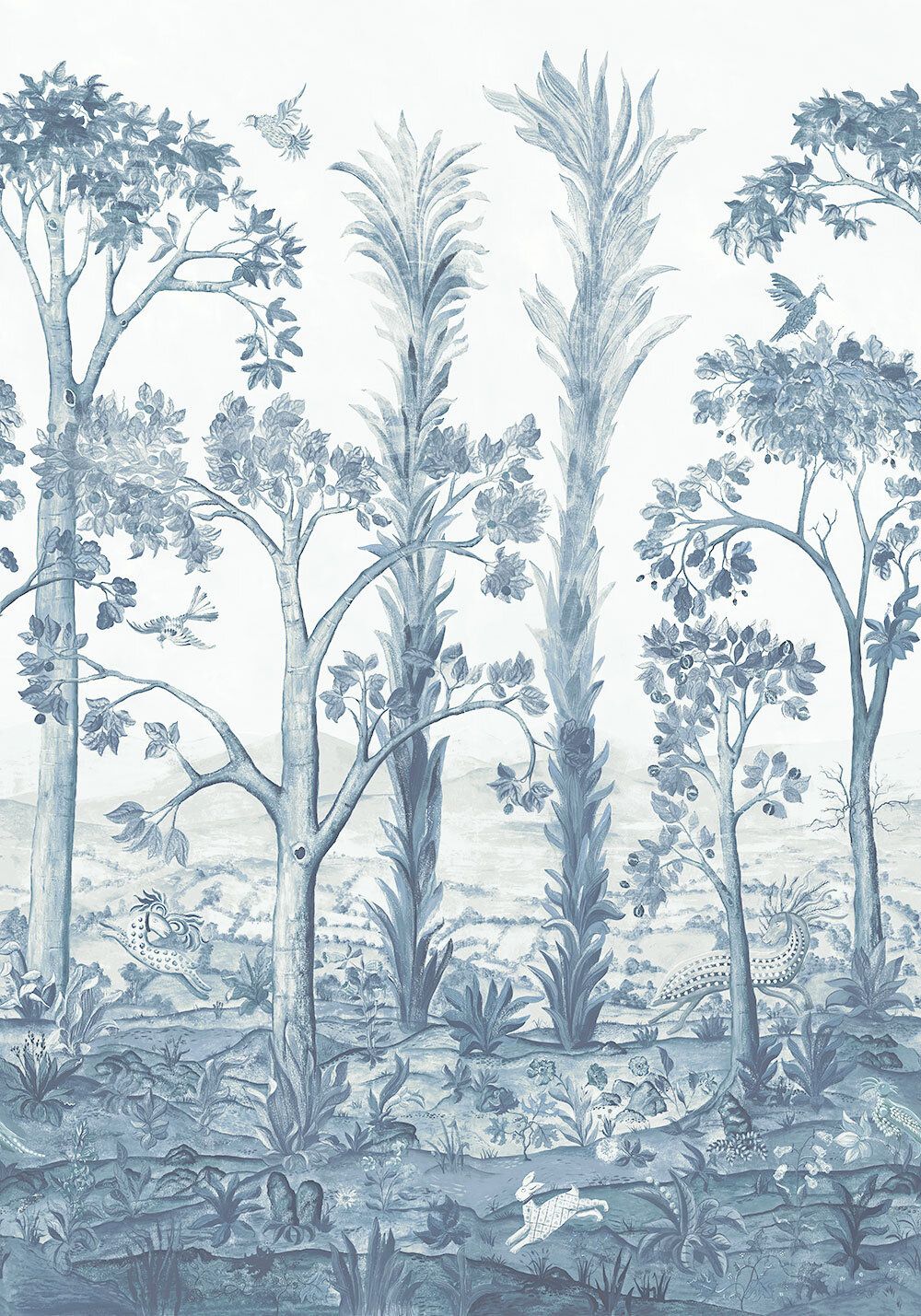 1000x1429 Tall Trees by G P & J Baker Blue : Wallpaper Direct