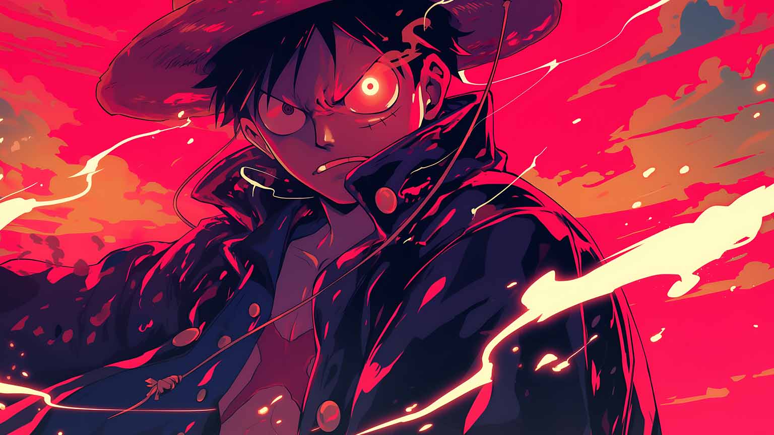 1536x864 One Piece Monkey D. Luffy Haki Aura Desktop Wallpaper