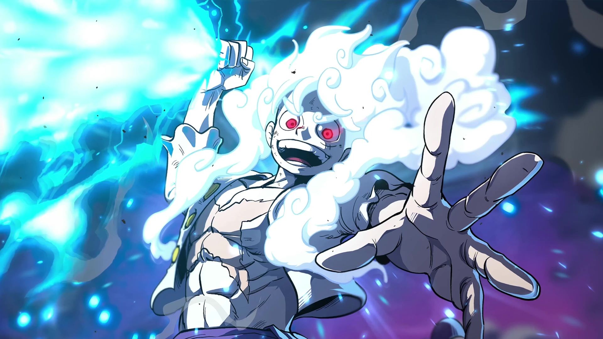 1920x1080 Luffy Gear 5 Lightning Strike One Piece Live Wallpaper