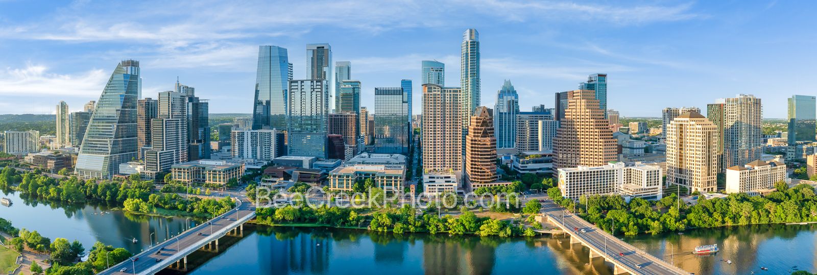 1600x539 Austin Skyline Over Town Lake Pano