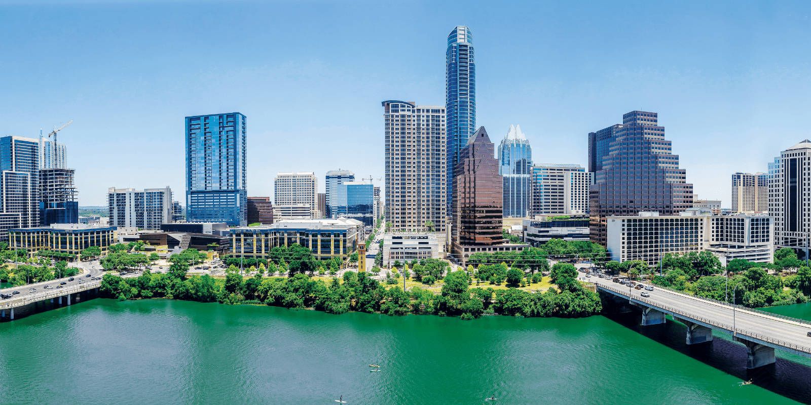 1600x800 Download Downtown Austin Skyline View Wallpaper