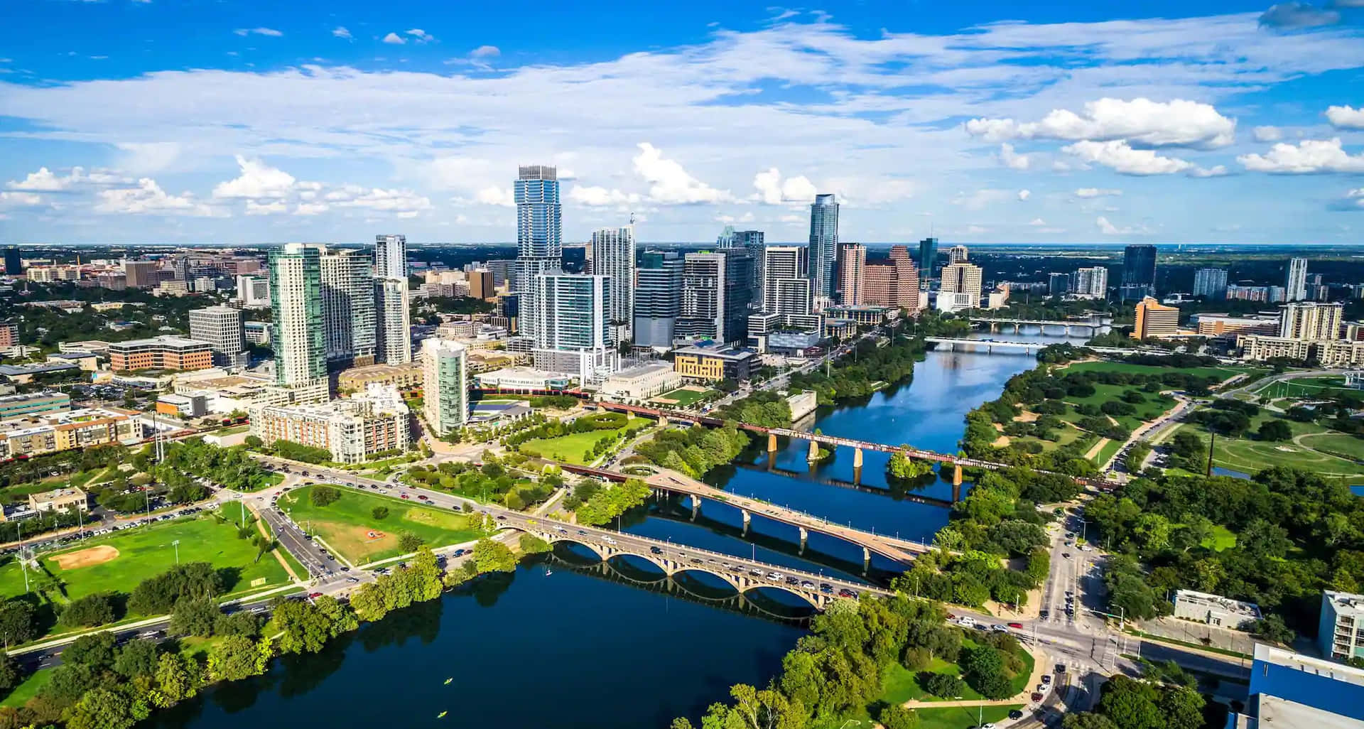 1920x1026 Download Breathtaking View Of The Austin Skyline At Sunset Wallpaper
