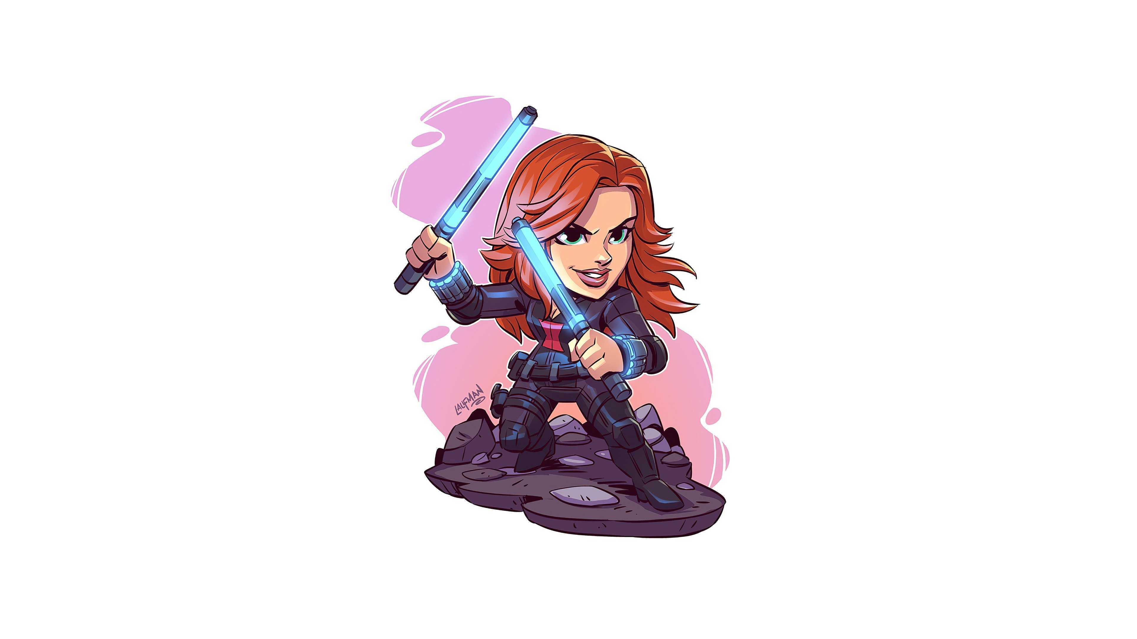 3840x2160 Black Widow Minimal Art 4K HD Wallpaper (3840x2160)