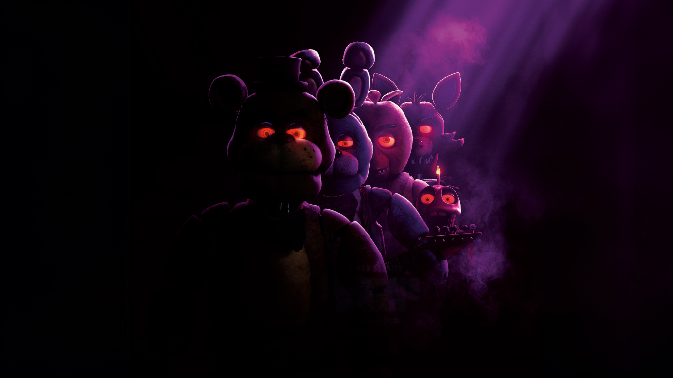 1366x768 Movie poster Five Nights at Freddy's, 2023 Desktop wallpaper 1366x768