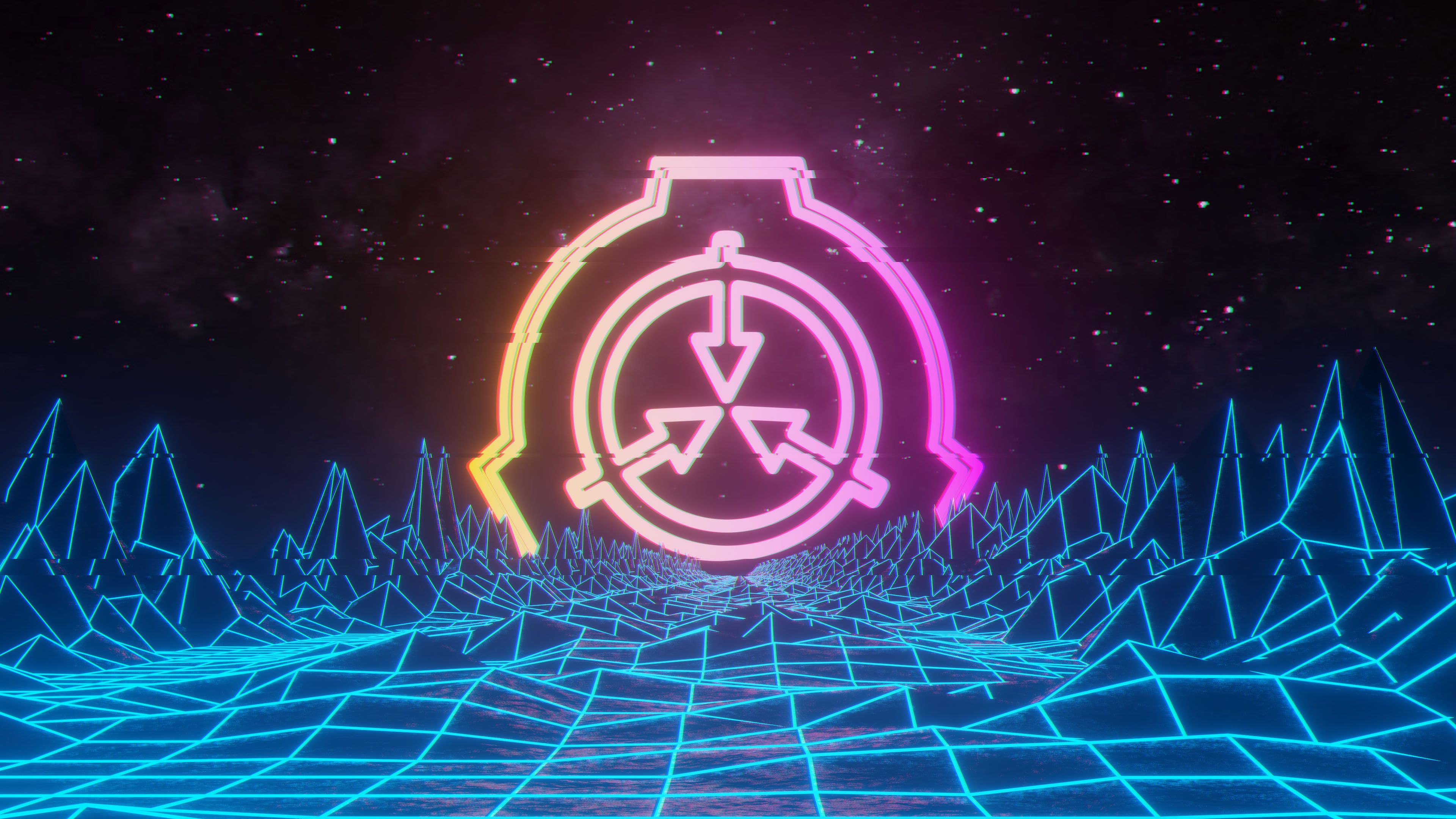 3840x2160 Vaporwave SCP Odyssey: Neon Horizons in 4K Ultra HD