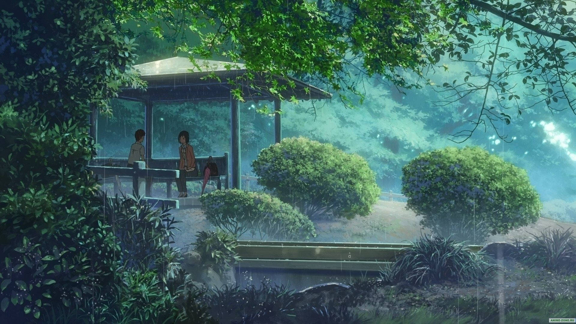 1920x1080 Download Garden Of Words Makoto Shinkai Rain Aesthetic Wallpaper