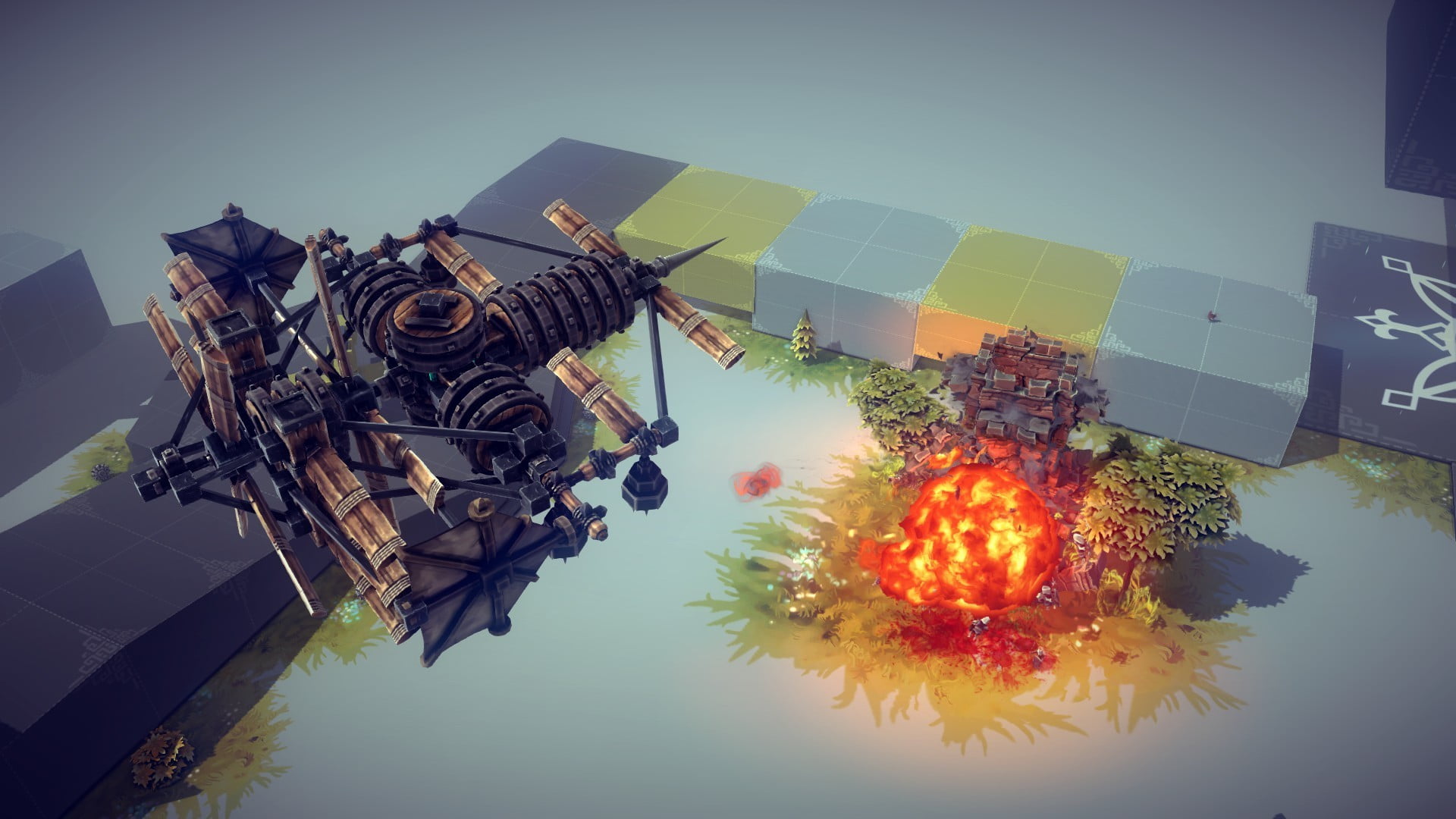 1920x1080 Black and red floral wreath, Besiege, video games, explosion HD wallpaper