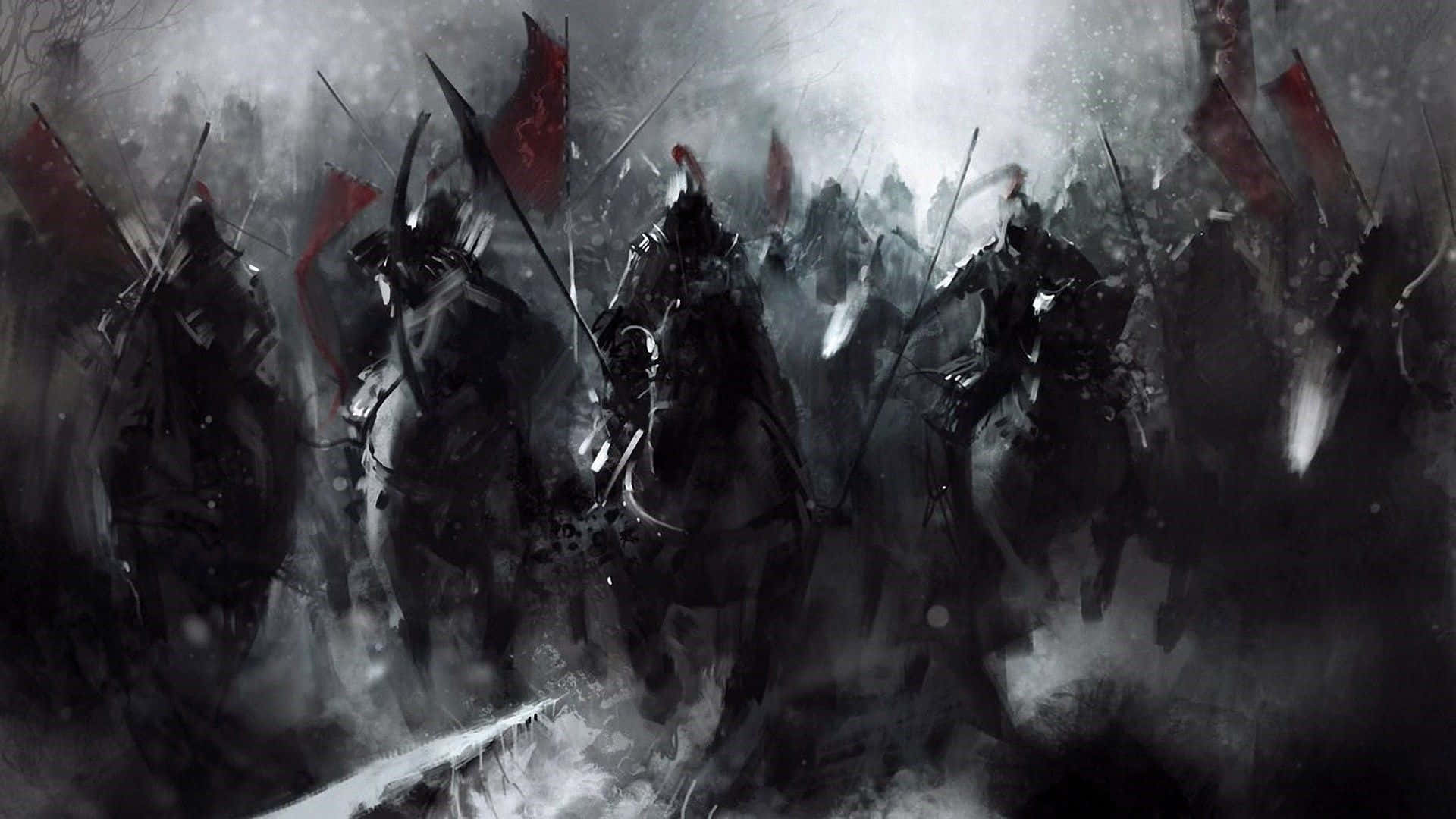 1920x1080 Download Painting Knights Horses Epic Battle Wallpaper