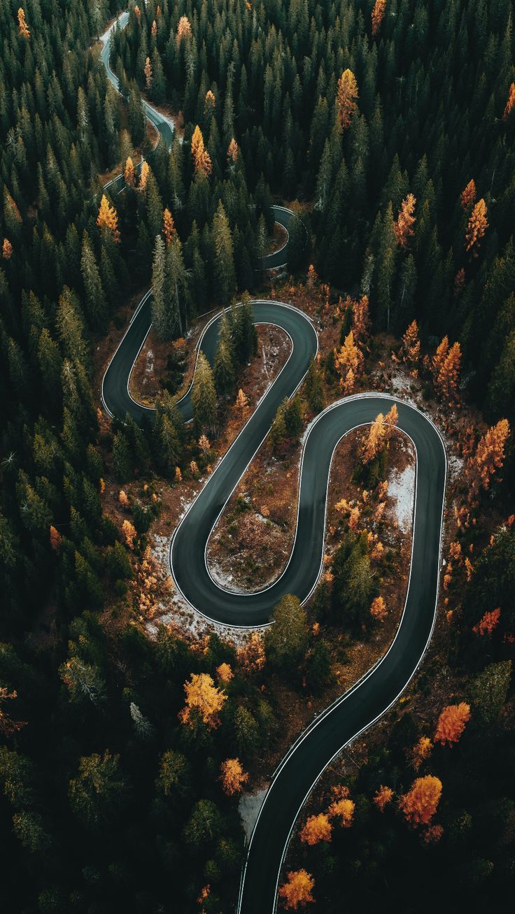 736x1307 Curvy highway, aerial view, nature, 2160x3840 wallpaper