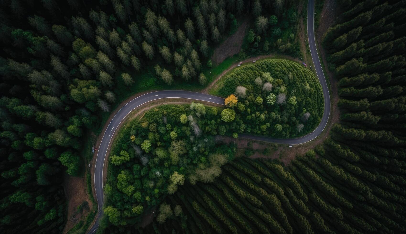 1699x980 Aerial top view of asphalt road through green forest, healthy rain forest, environment, health, green economy, view of nature ecosystem for save Earth with