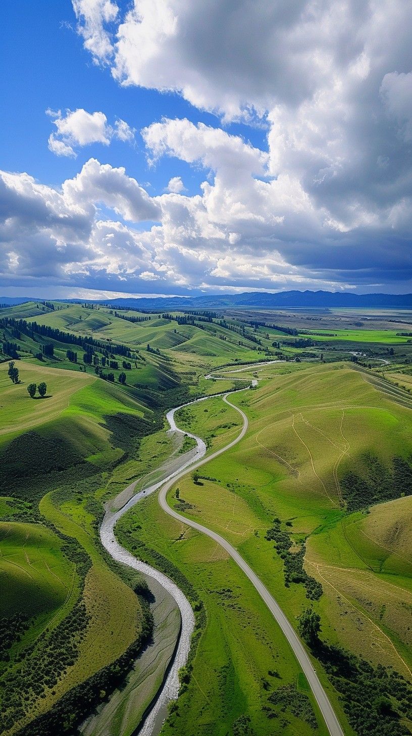 816x1456 Free Mountainous Landscape View Image, Aerial, Road