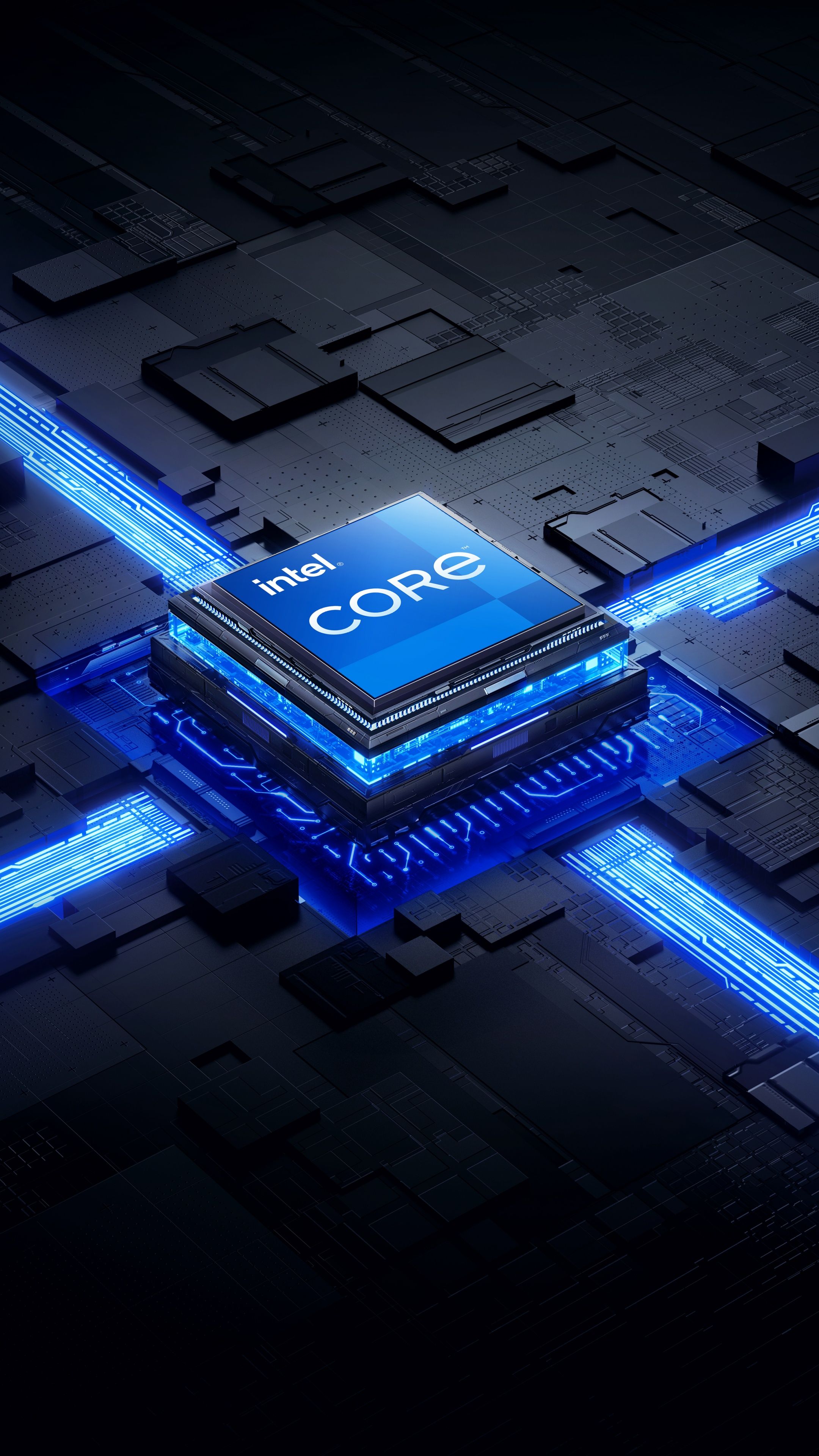 2160x3840 Intel processor Wallpaper 4K, Futuristic, 3D background