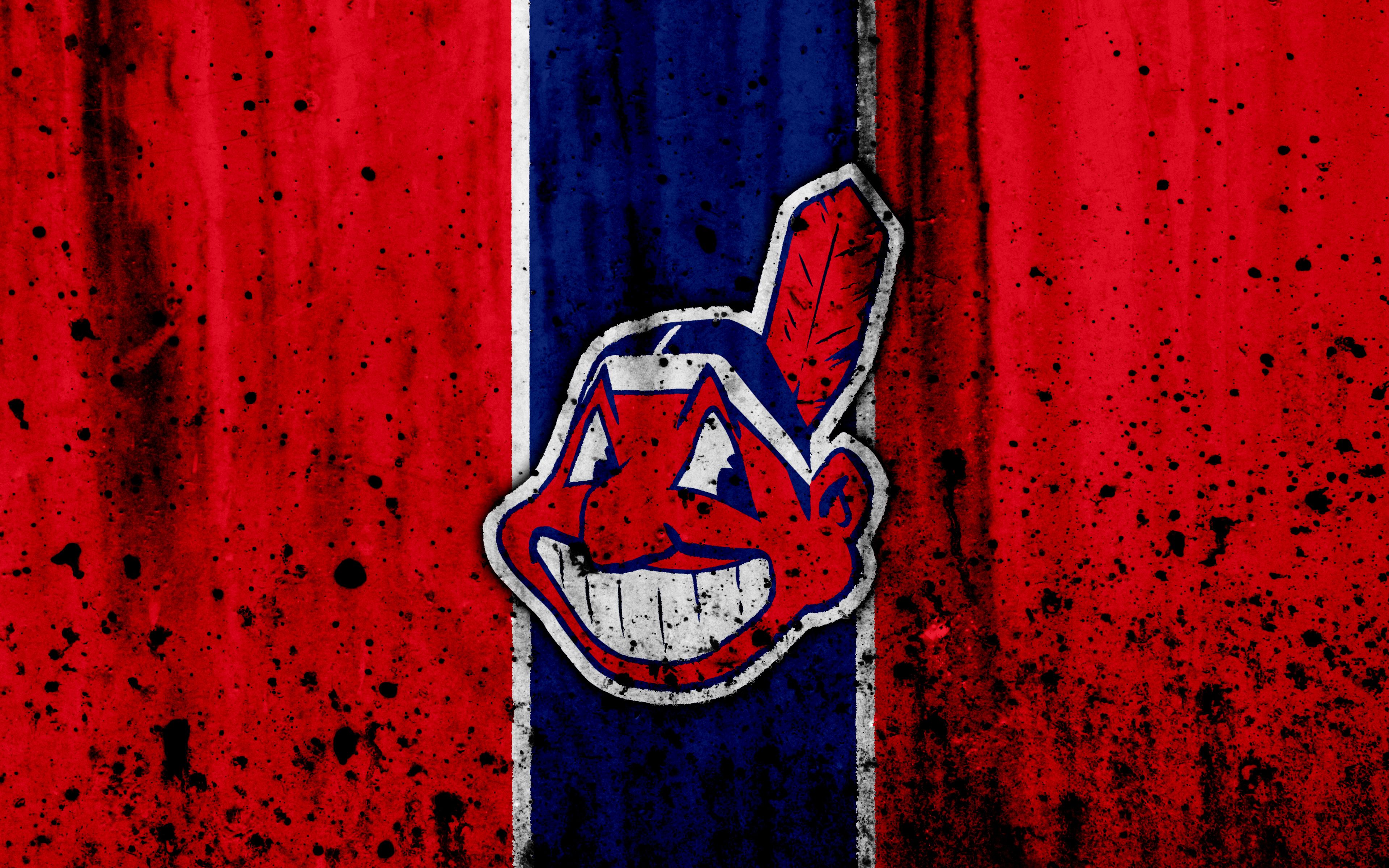 3840x2400 Desktop wallpaper: Cleveland Indians, Sports, Baseball, Logo, Mlb 4K free download for PC. 453221