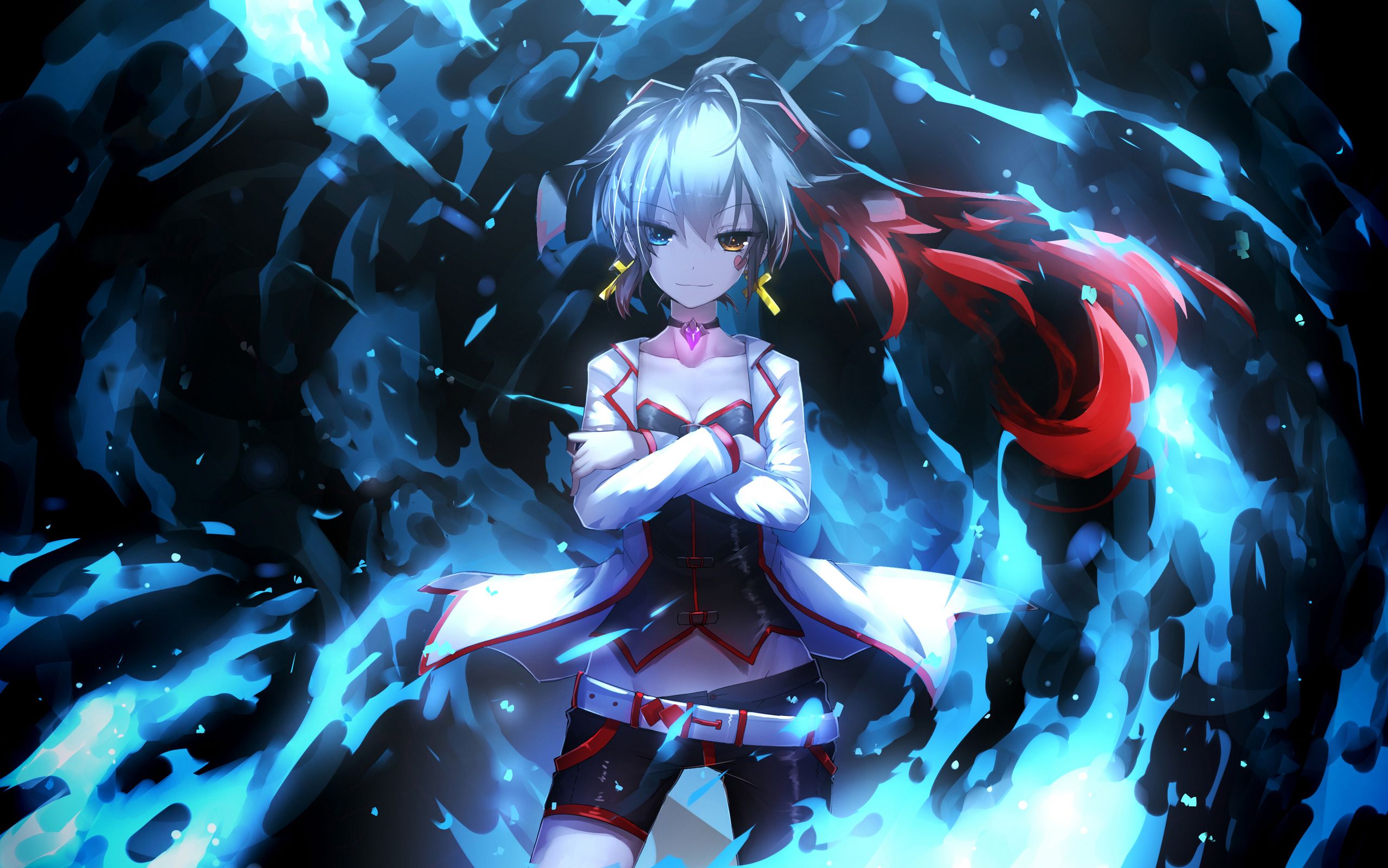 2560x1600 Download Anime girls, Young woman, Fantasy, Magic, Art, Anime Wallpaper in 2560x1600 Resolution