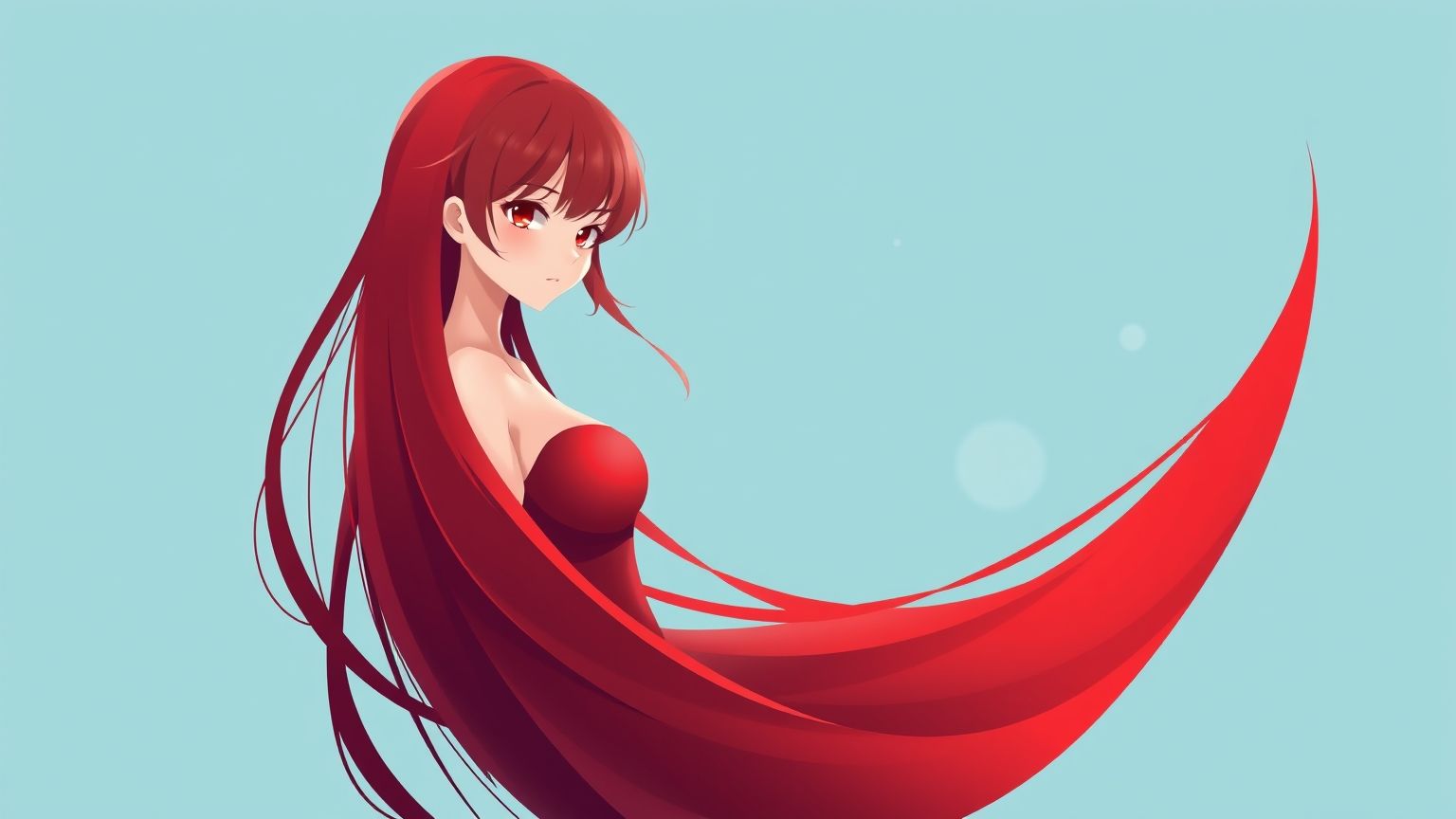 1536x864 Most Popular Red Anime Girl For Linux Wallpaper