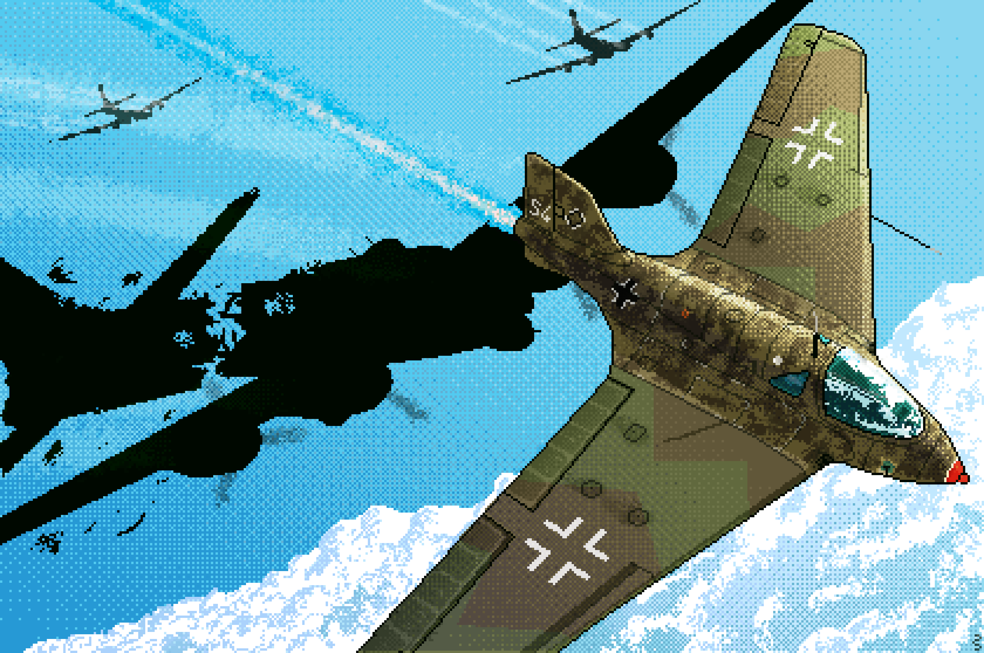 3360x2232 Pixelating WW2 Planes