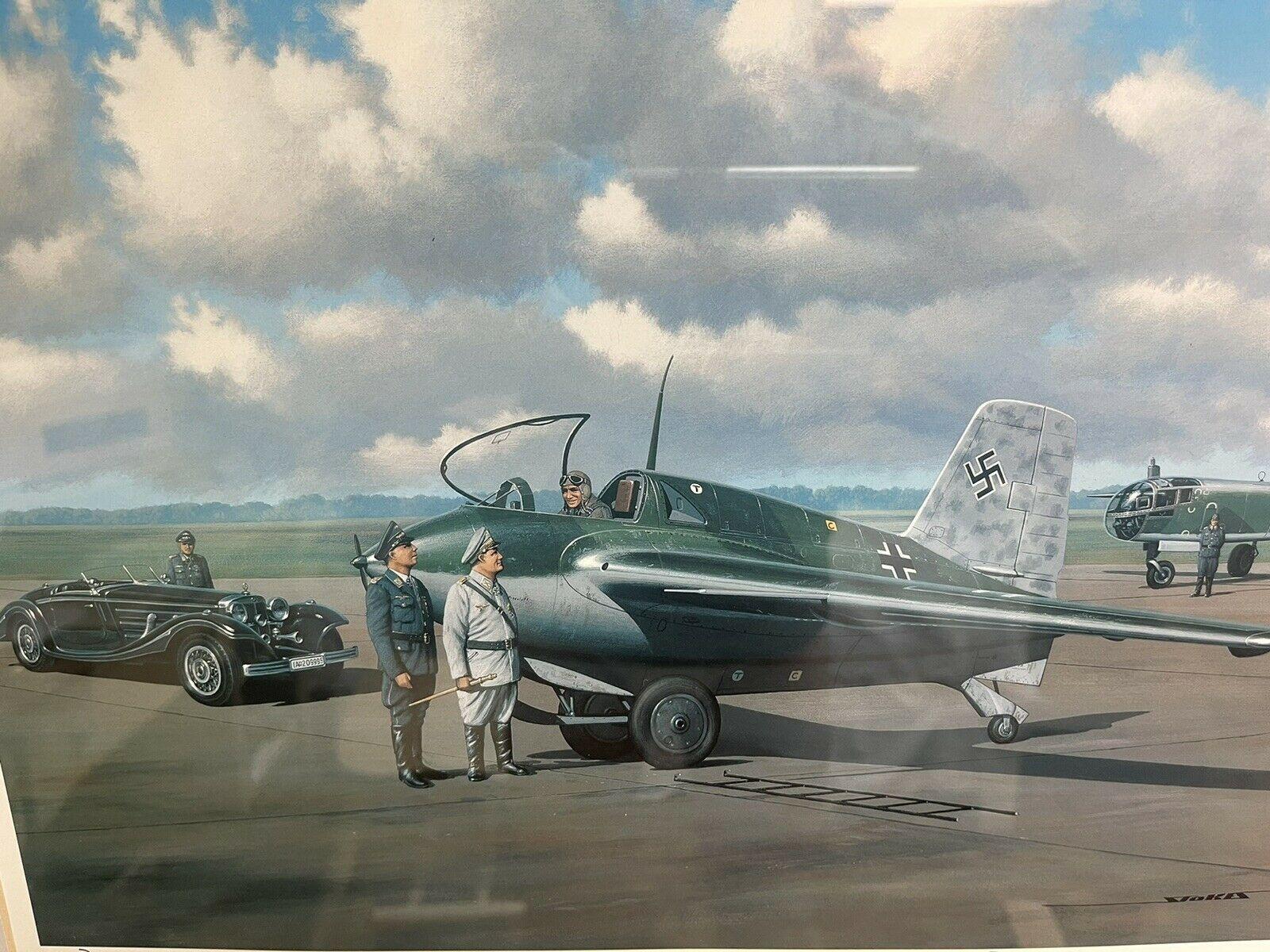1600x1200 Herman's Comet WWII Me 163 Luftwaffe Stan Stokes Art Signed By Rudolf Optiz