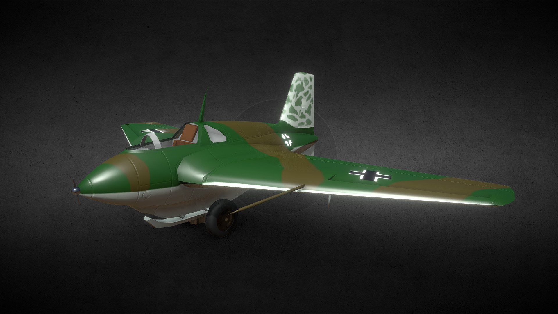 1920x1080 Messerschmitt Me 163B Komet (LP) model by KrStolorz (Krzysztof Stolorz) [3e449e5]