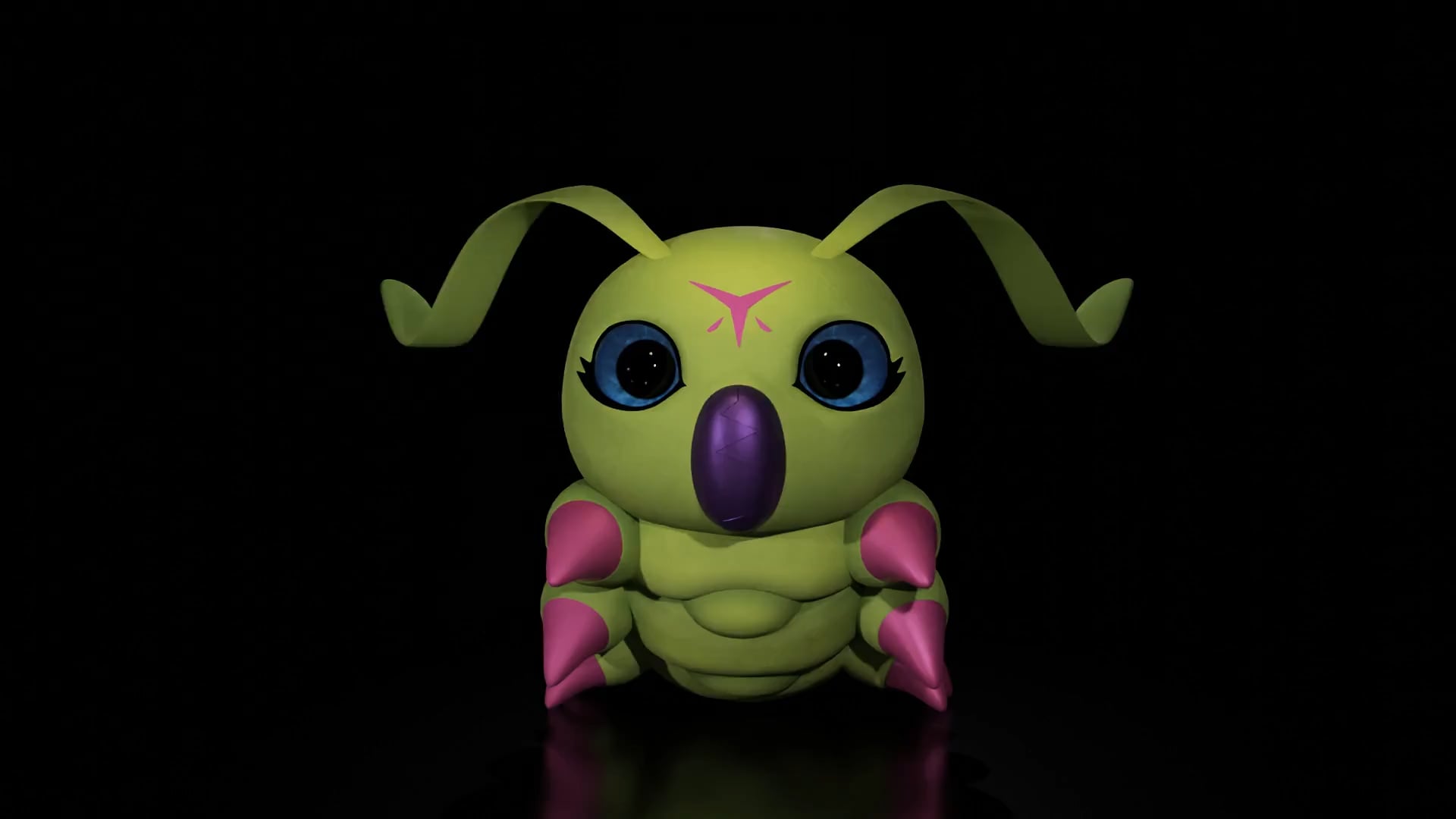1920x1080 Little animation with my wormmon model