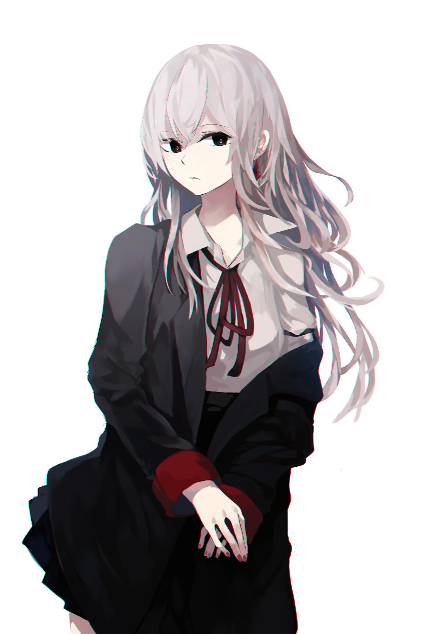 1440x2160 Anime Grey Hair Wallpaper