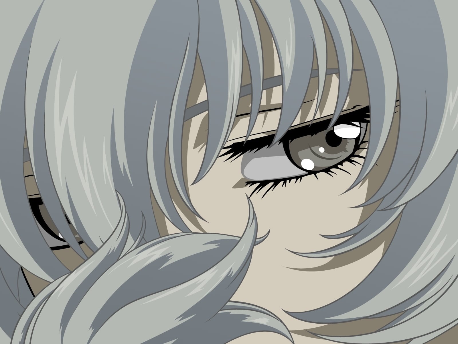 1600x1200 Grey haired male anime character HD wallpaper