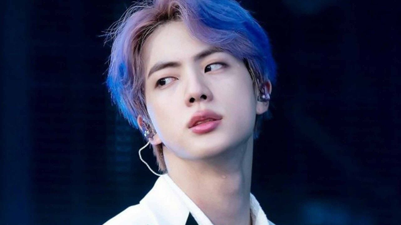 1280x720 Grey Hair Jin Is Standing In Black Background Wearing White Shirt HD Jin Wallpaper
