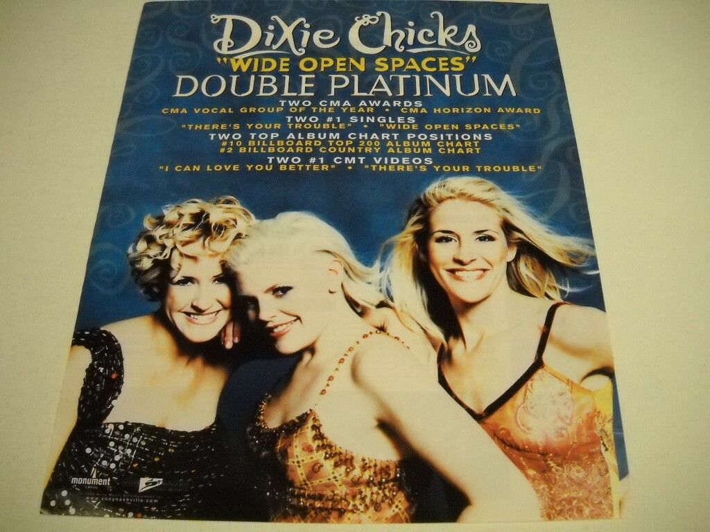 1024x768 DIXIE CHICKS Wide Open Spaces Is TWO TWO TWO TWO 1998 Promo Poster Ad