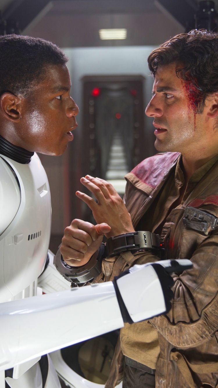 750x1334 Phone wallpaper: Movie, Star Wars Episode Vii: The Force Awakens, Oscar Isaac, John Boyega, Star Wars, Finn (Star Wars), Poe Dameron 1105556