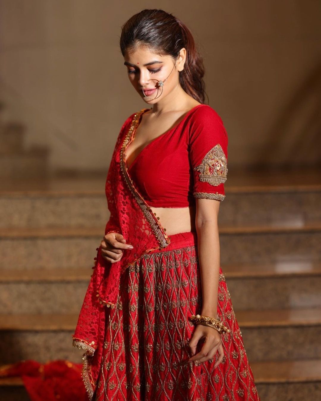 1080x1350 Madhumita Sarcar beautiful actress in red colour dress PLUS GOLD size image, Film stills, South Actress wallpaper, Actress hq gallery