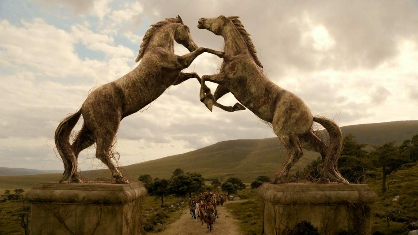1366x768 Download 1366x768 Horses statues game of thrones khal drogo