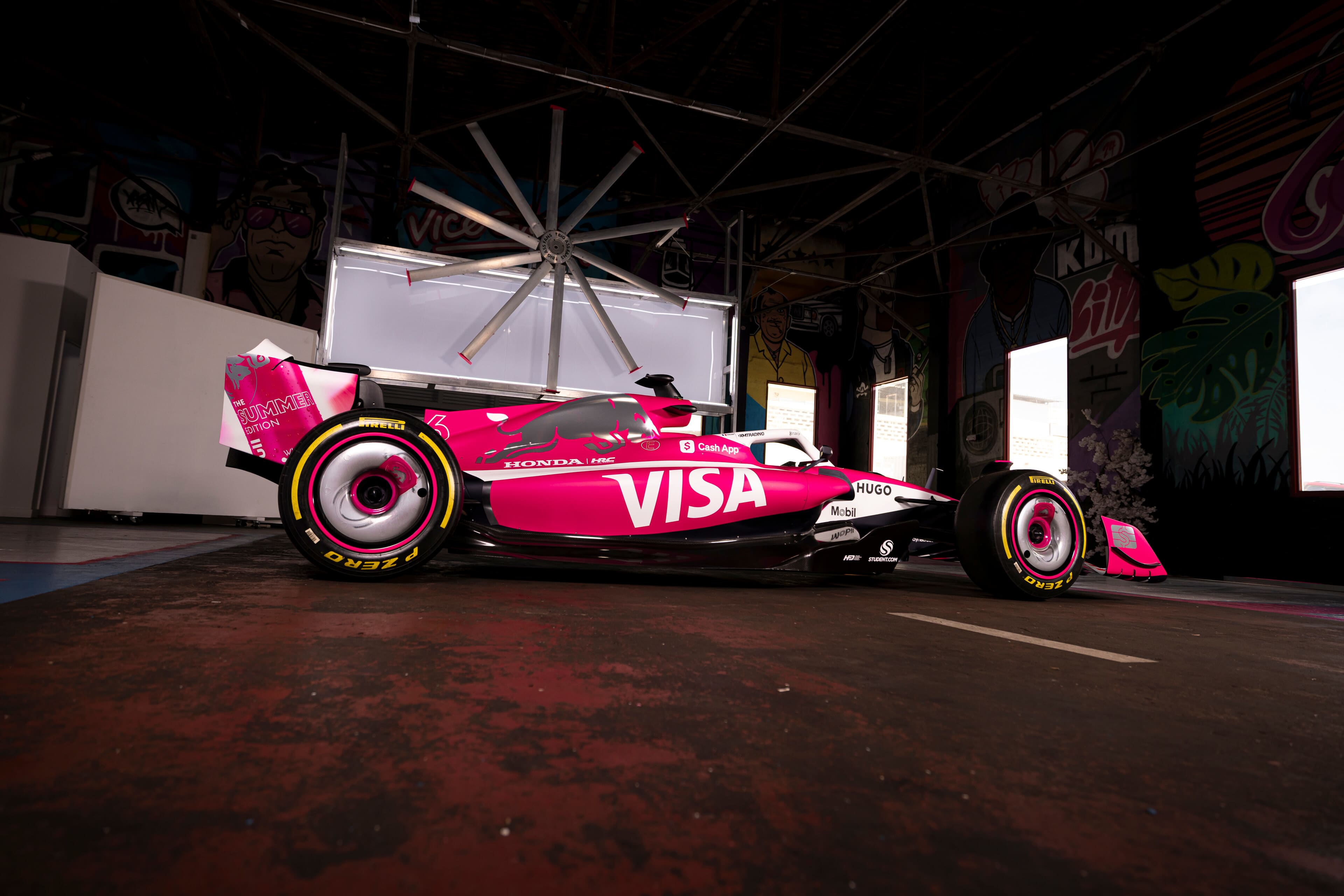 3840x2561 Racing Bulls reveal flashy pink livery for Miami Grand Prix
