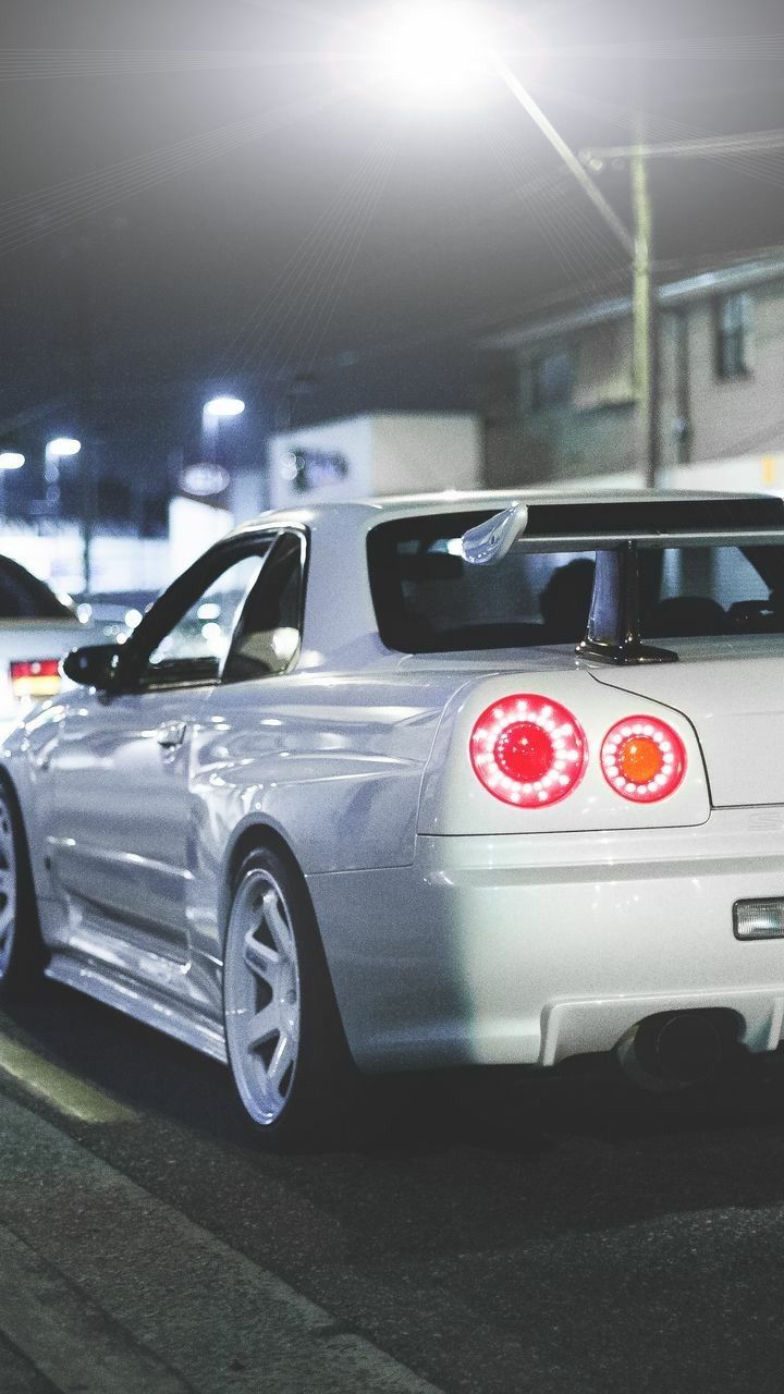720x1280 GTR R34 White Wallpaper