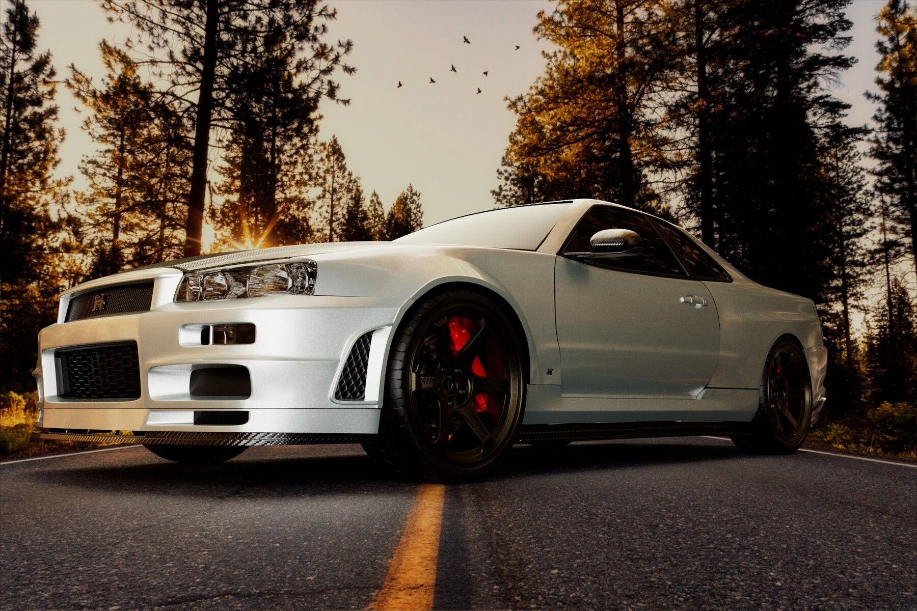 1800x1200 Nissan Skyline GTR R34