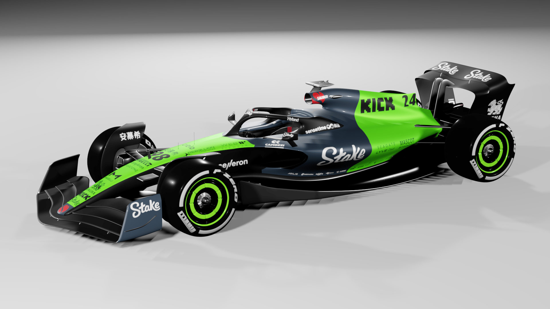 1920x1080 I tried to design a possible Stake F1 Team Kick Sauber livery