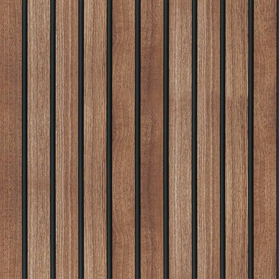 894x894 Abyssaly Wood Slat Peel and Stick Wallpaper, Brown Striped Wood Panel Grain Contact Paper, Removable Self Adhesive Faux Wooden Panel Wall Covering for Bedroom 17.7 in X 118 in