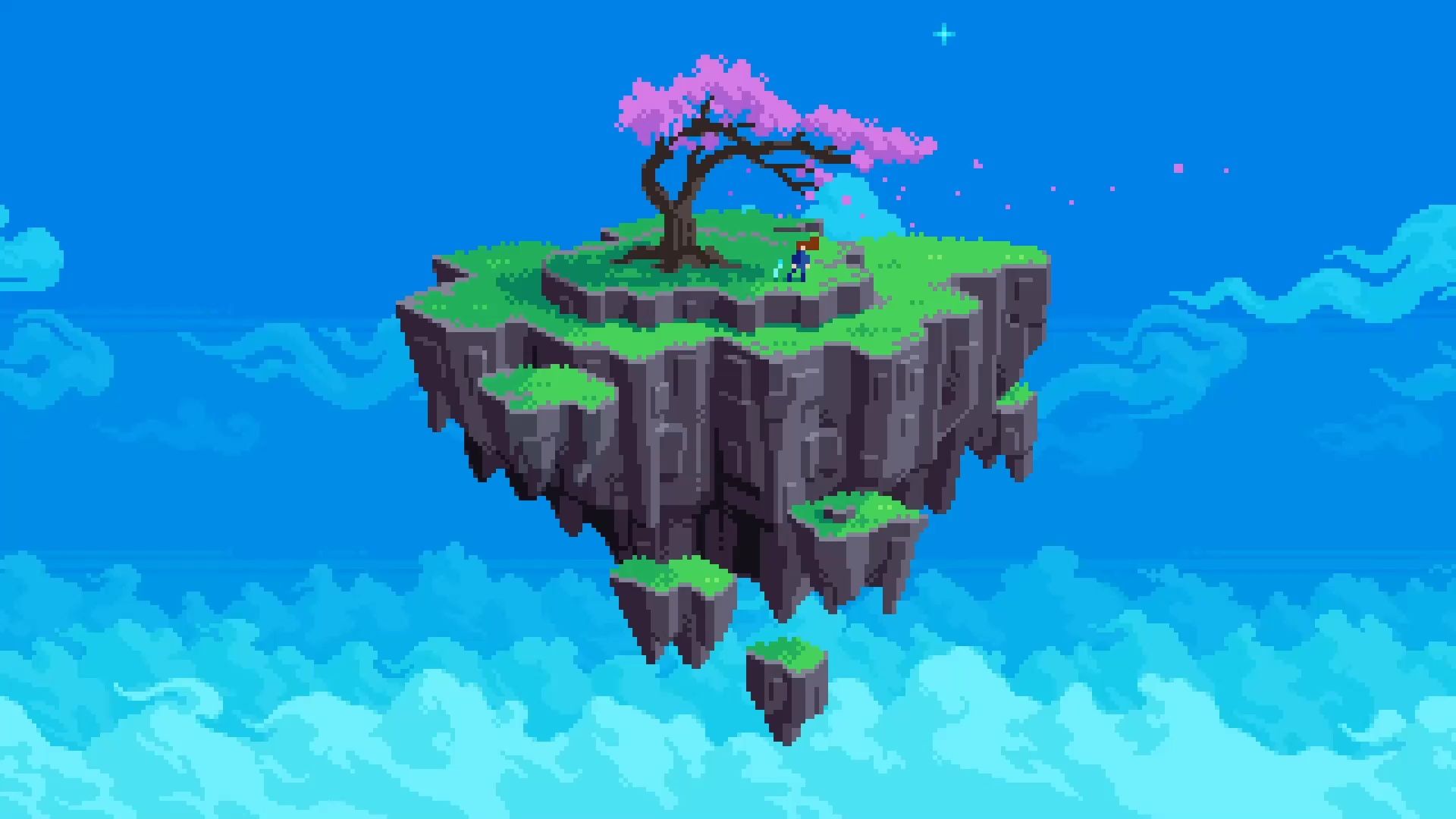 1920x1080 Sky Island Pixel Live Wallpaper