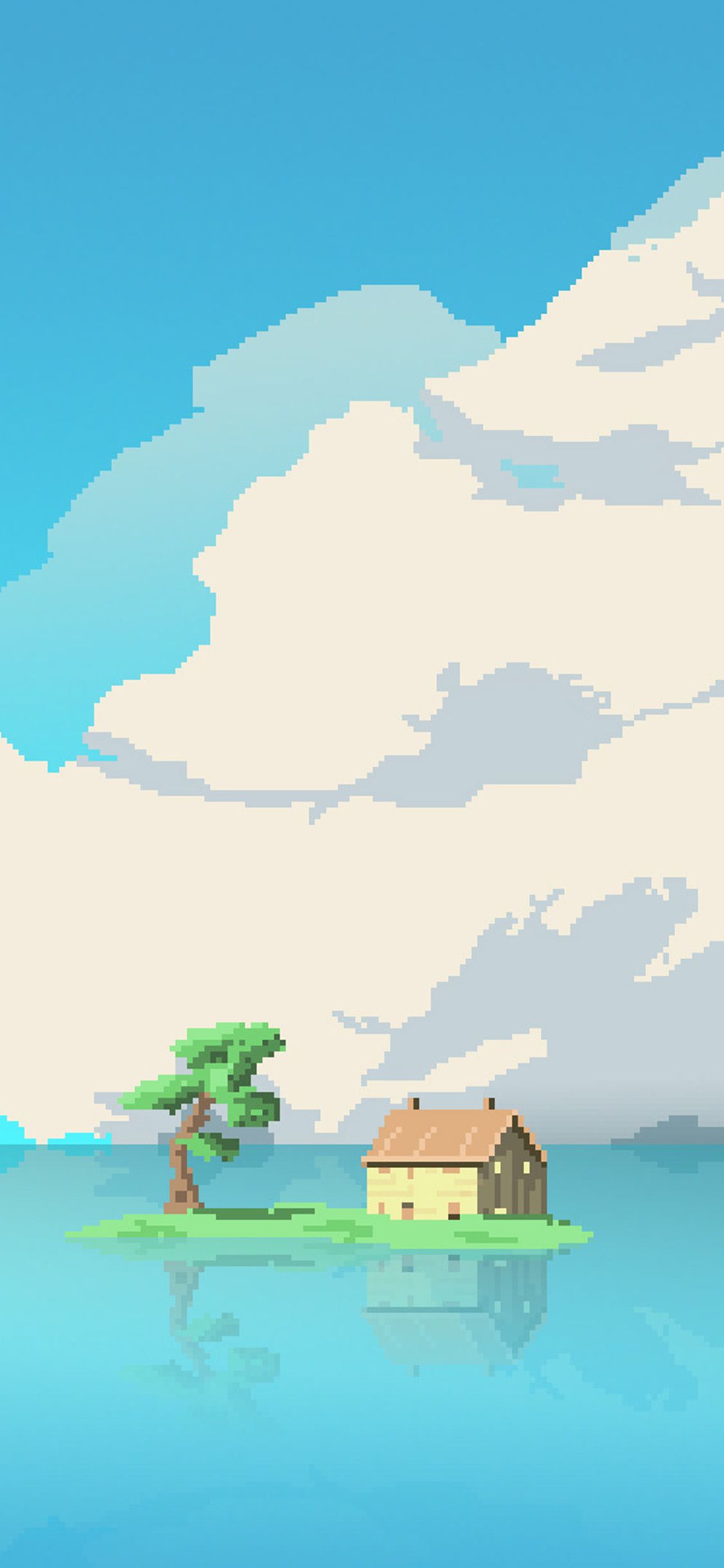 1125x2436 Bit Artwork House Island In Middle Of Water iPhone XS, iPhone iPhone X , HD 4k Wallpaper, Image, Background, Photos and Picture