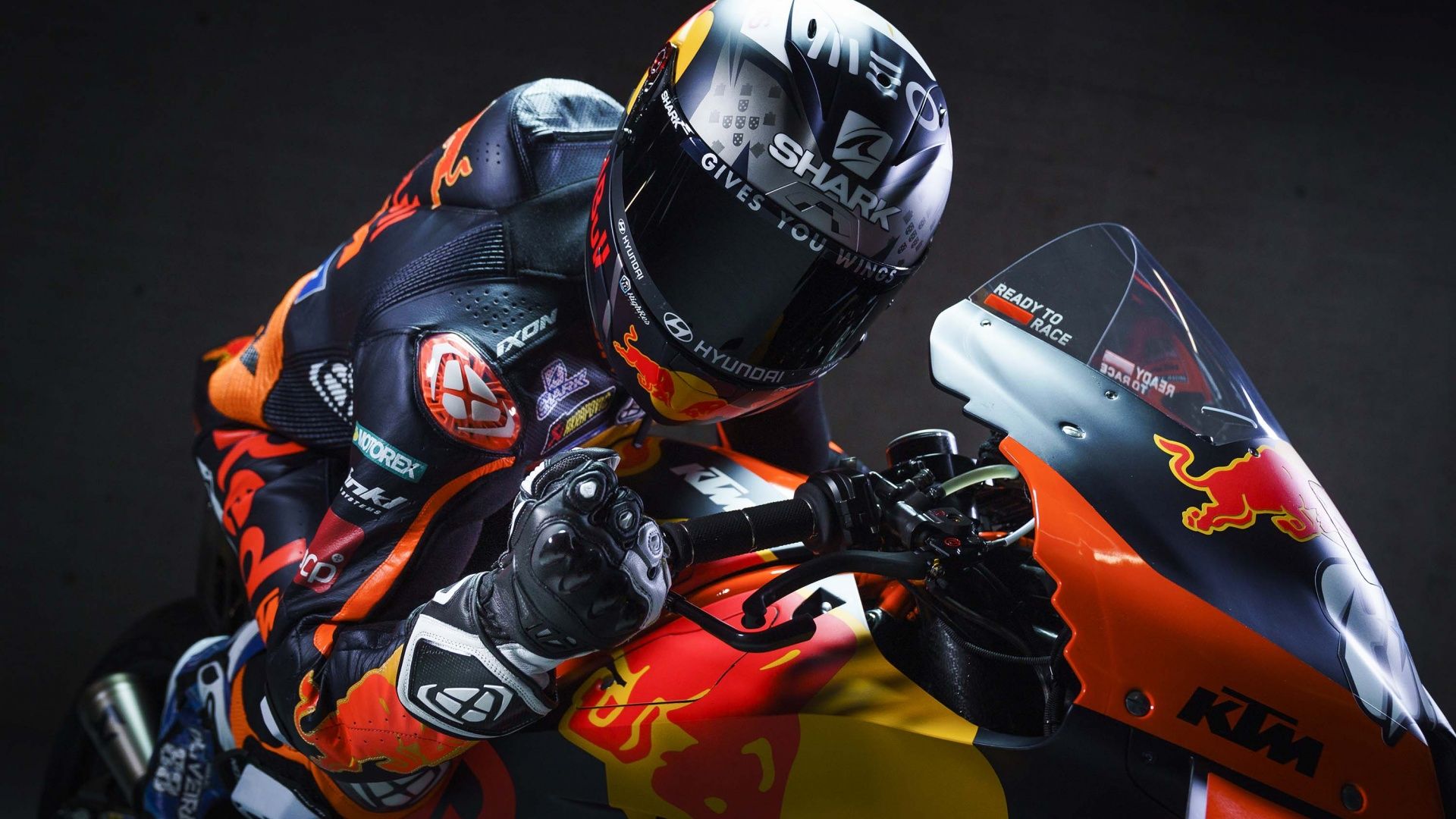 1920x1080 Wallpaper Biker Red Bull KTM RC16 Wallpaper 4K, Biker, MotoGP Bikes
