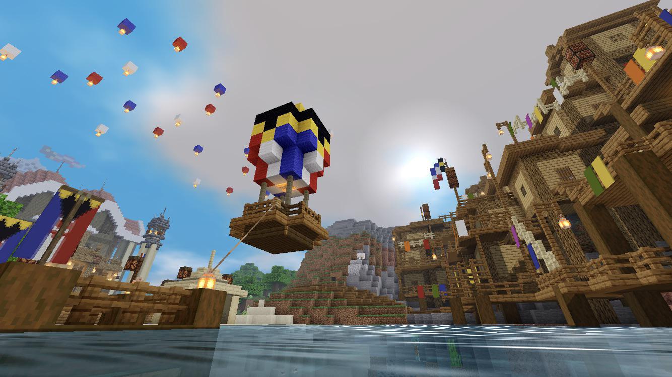 1334x750 more parts of new l'manberg!! now with a gazebo and main town (part 1)