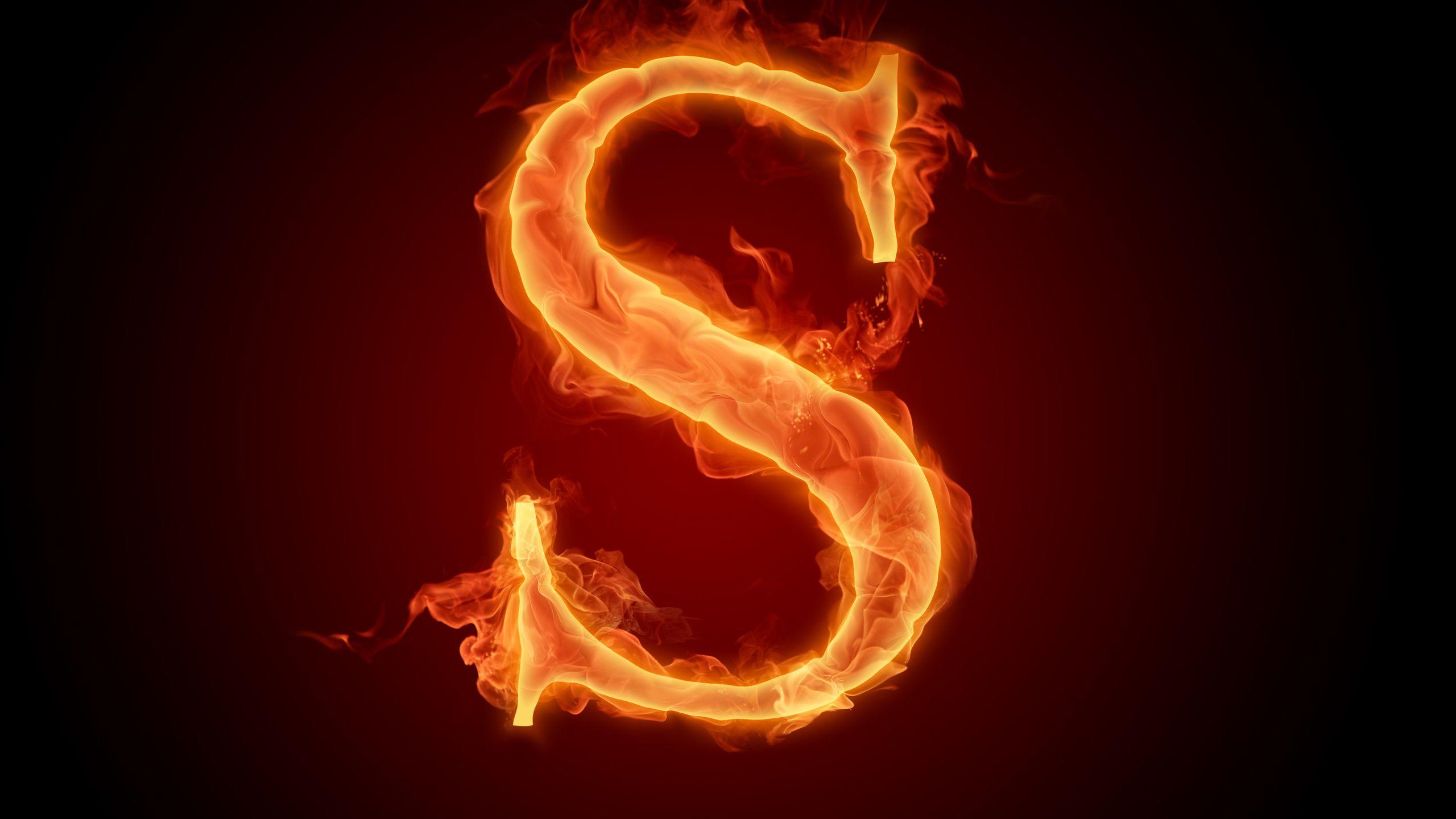 2560x1440 s, alphabet, letter, flame, fire, wallpaper, letter desktop wallpaper 10417