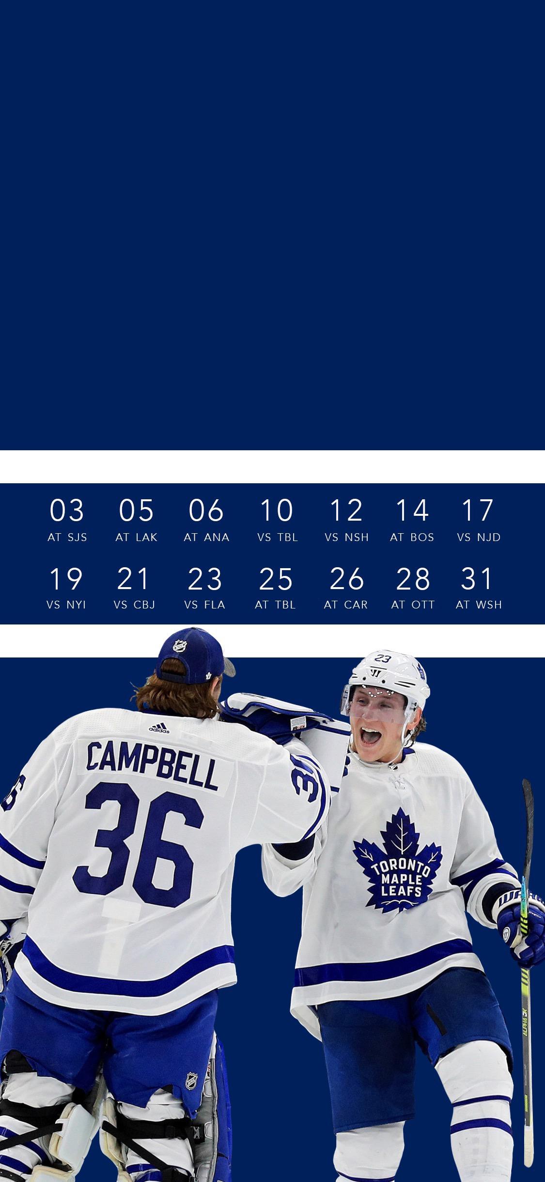 1125x2436 Here's Your March Schedule Wallpaper Featuring Soup Boy Soupy (Jack Campbell) & A Very Happy Travis Dermott