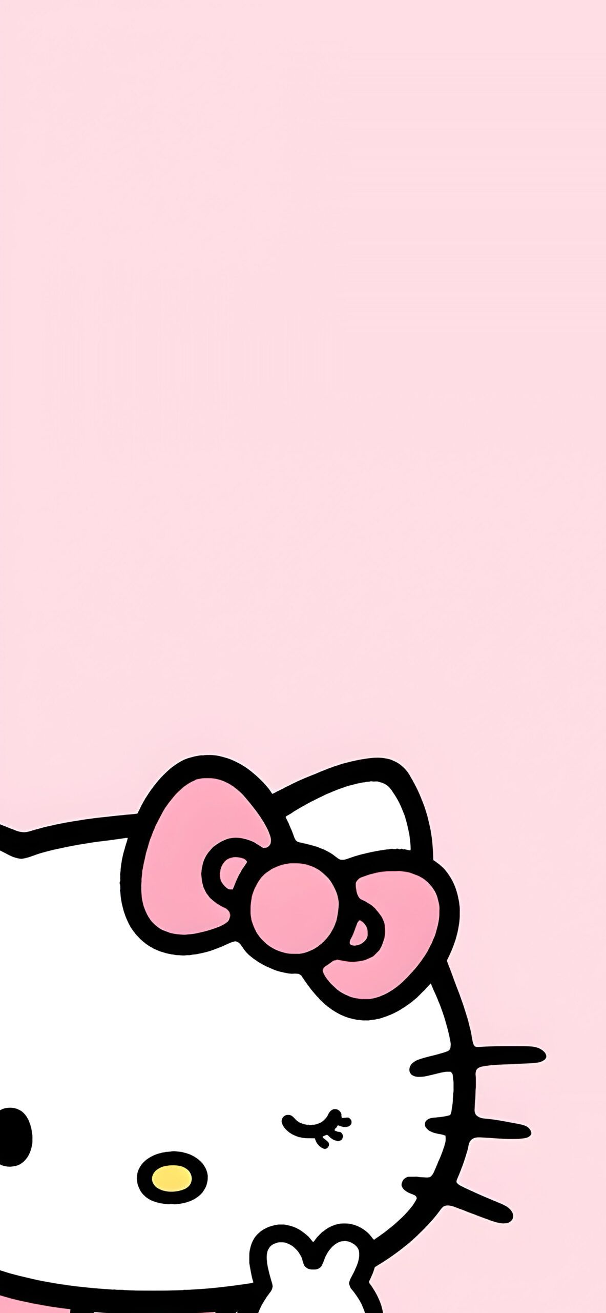 1183x2560 Cute Hello Kitty Pink Background Wallpaper