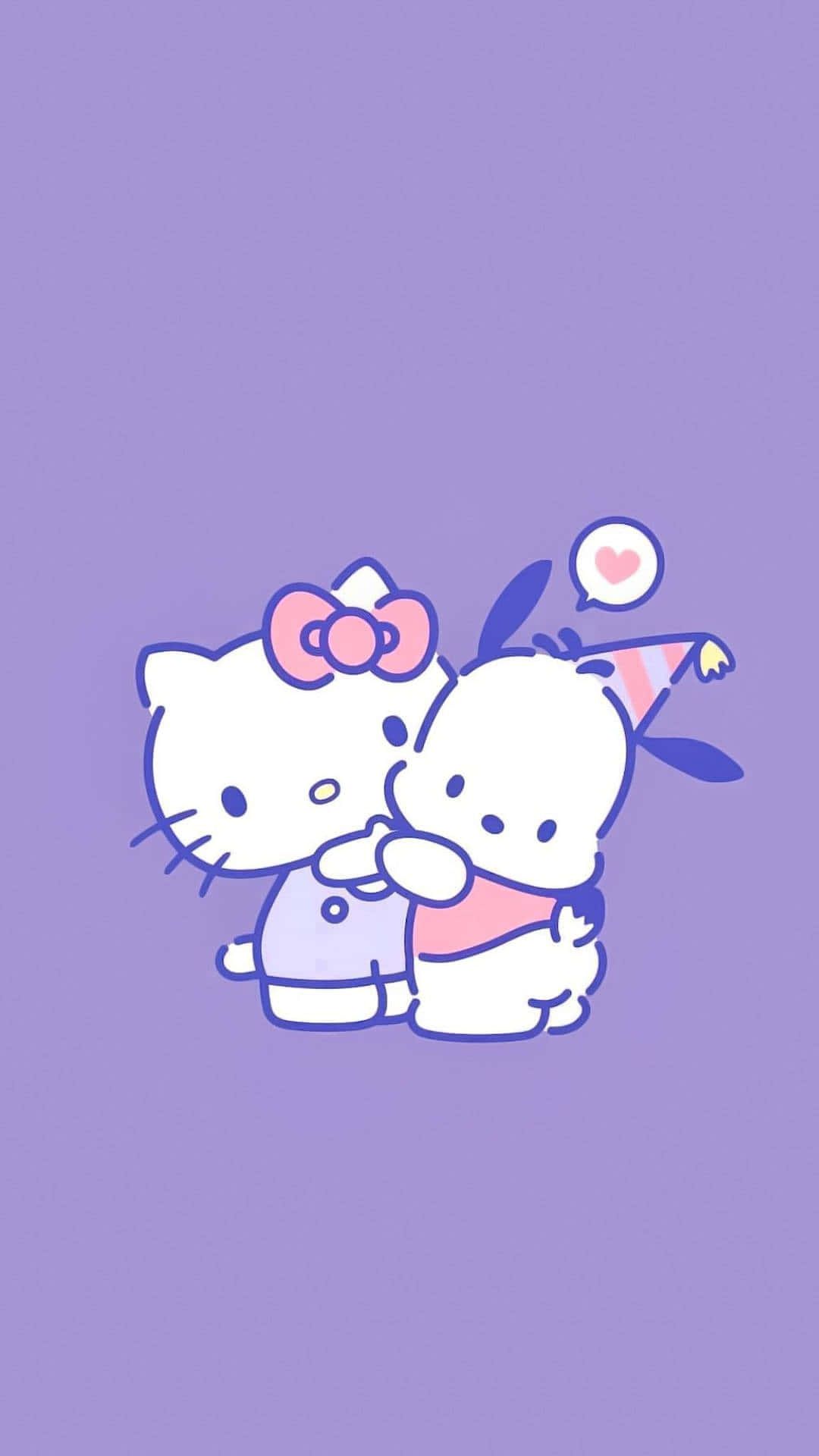 1080x1920 Purple Hello Kitty Wallpaper