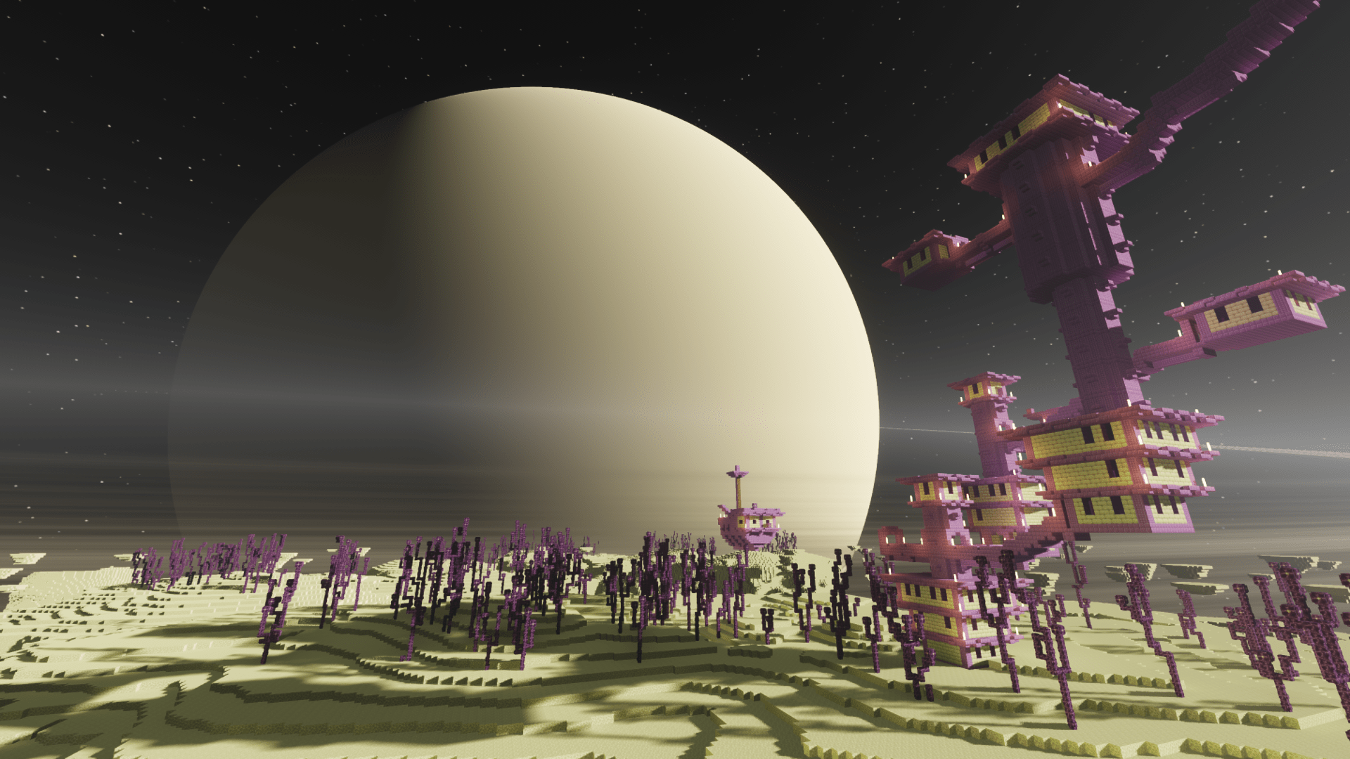 1920x1080 Minecraft City at the End of the Game [1920x1080]