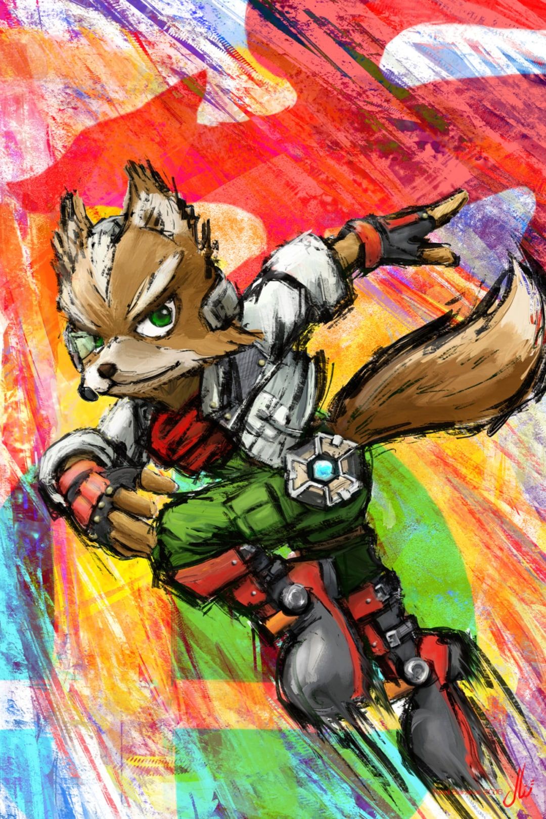 1080x1620 Super Smash Brothers Mccloud Fox Art Print