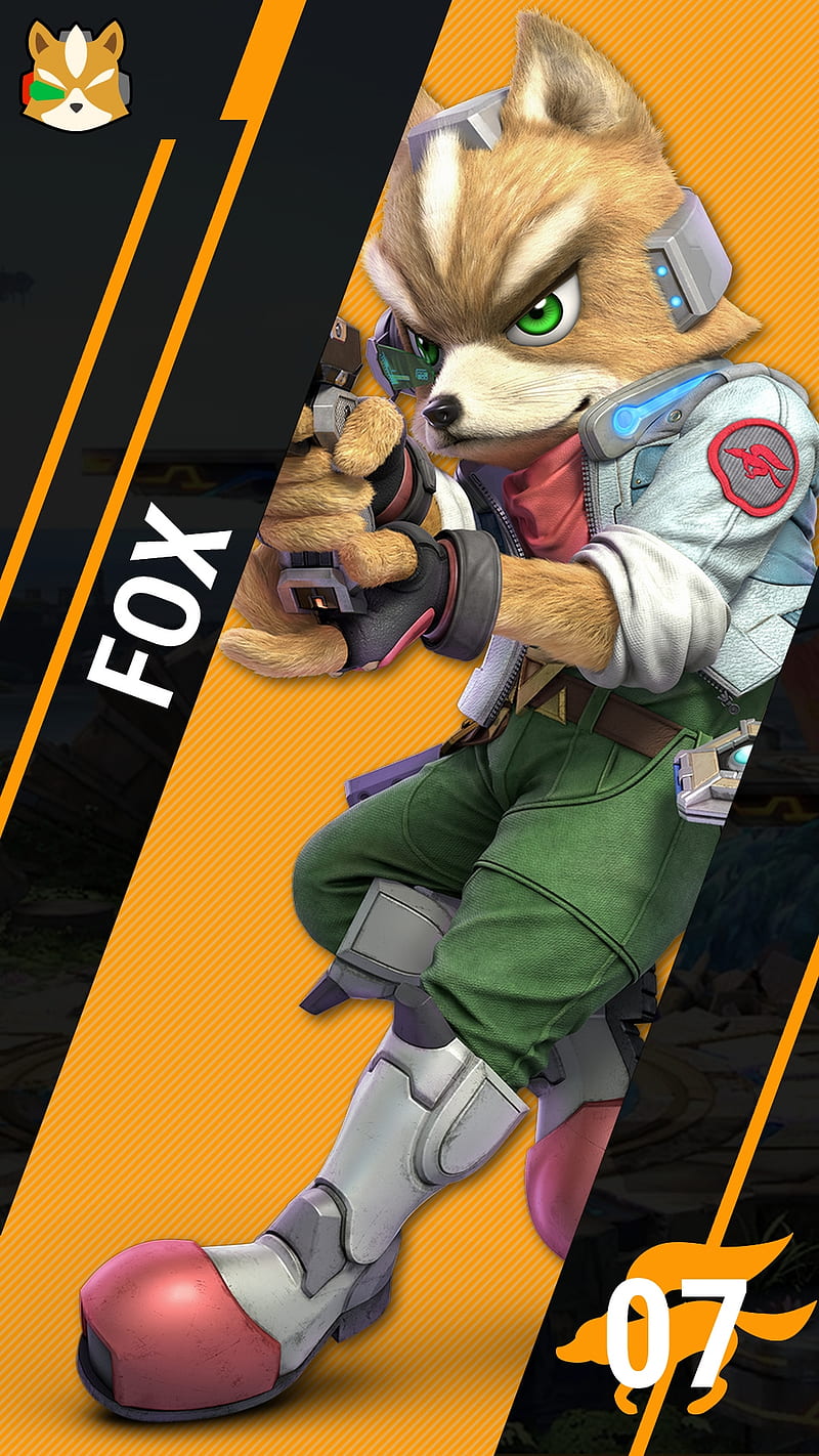 800x1422 SSBU Fox, smash, ultimate, starfox, nintendo, videogames, HD phone wallpaper
