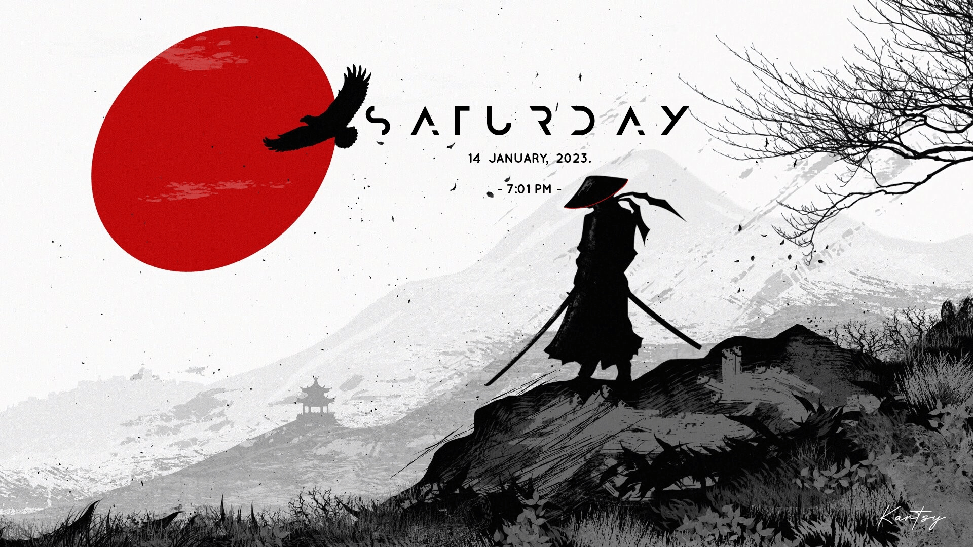 1920x1080 Thoughts on my clean wallpaper? (1920x1080) Red samurai