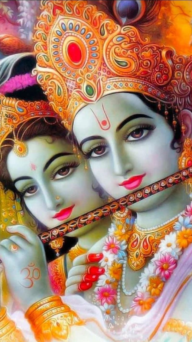 800x1422 Radha Krishna Ji, Face Closeup, lord, god, kanha, playing flute, HD phone wallpaper